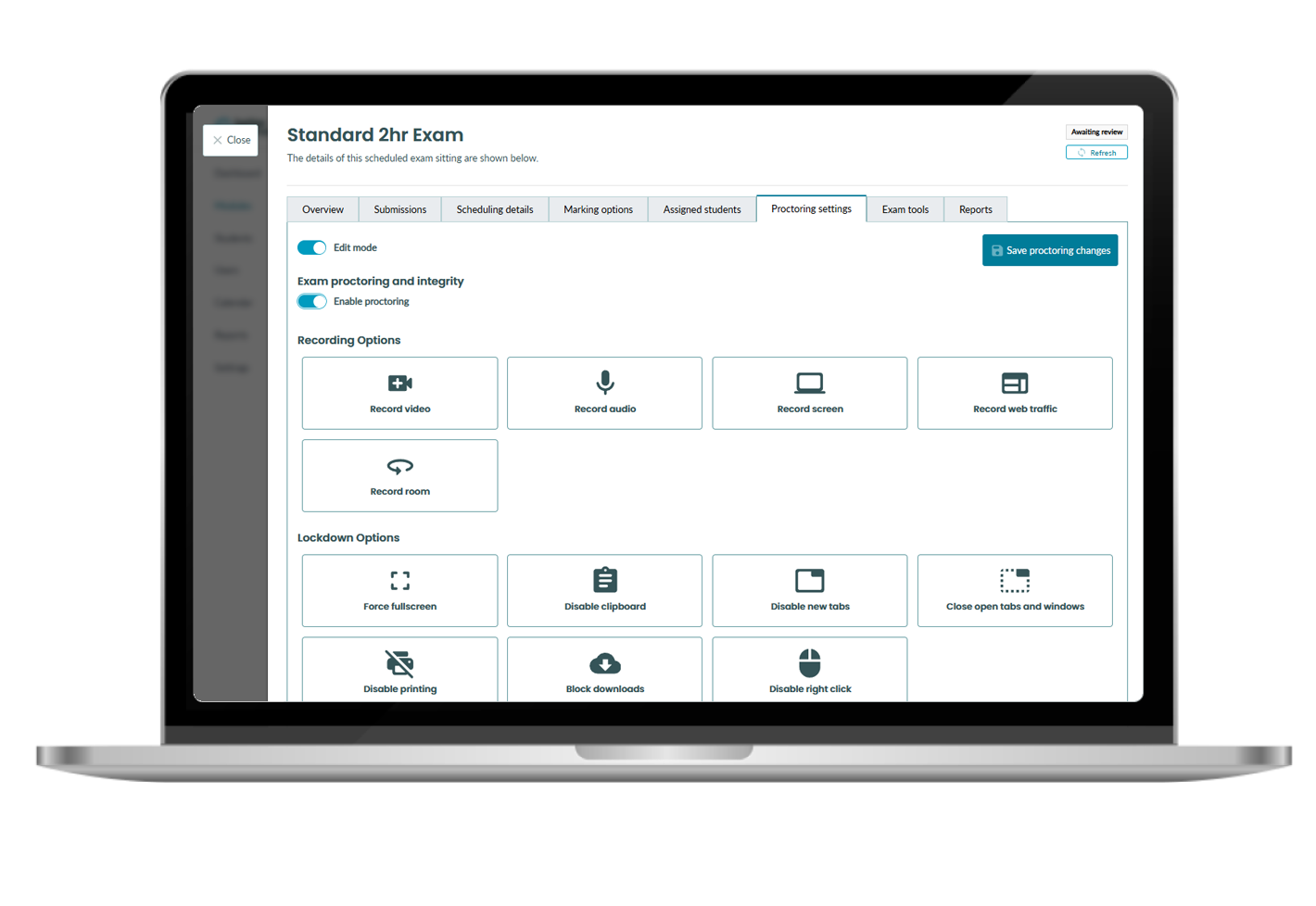 Screenshot of the BetterExaminations platform